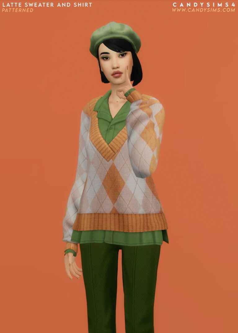 LATTE SWEATER AND SHIRT at Candy Sims 4 » Sims 4 Updates