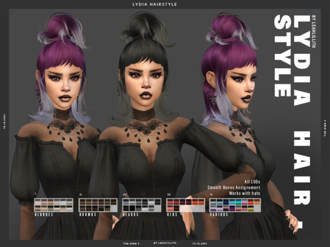 Sims 4 Lydia Hairstyle by Leah Lillith at TSR