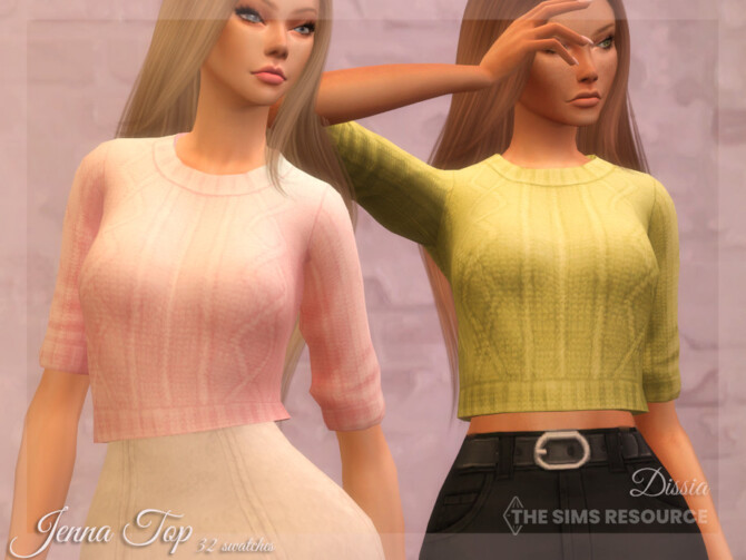 Sims 4 Jenna Top by Dissia at TSR