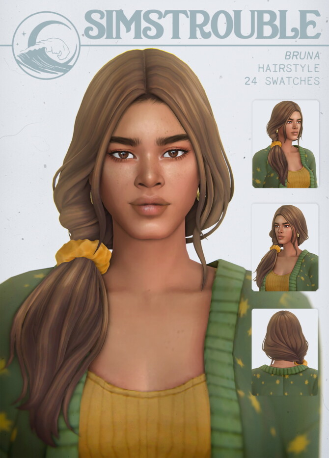 Sims 4 BRUNA hair at SimsTrouble