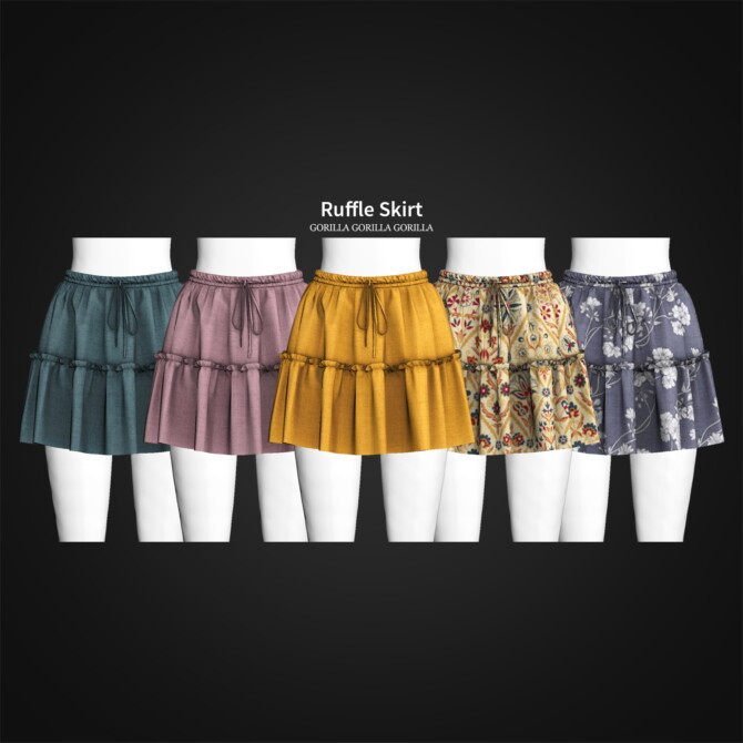 Sims 4 Ruffle Skirt at Gorilla