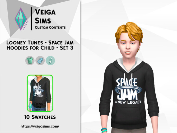 Sims 4 Space Jam Hoodies for Child   Set 3 by David Mtv at TSR