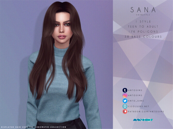 Sims 4 Sana Hairstyle by Anto at TSR