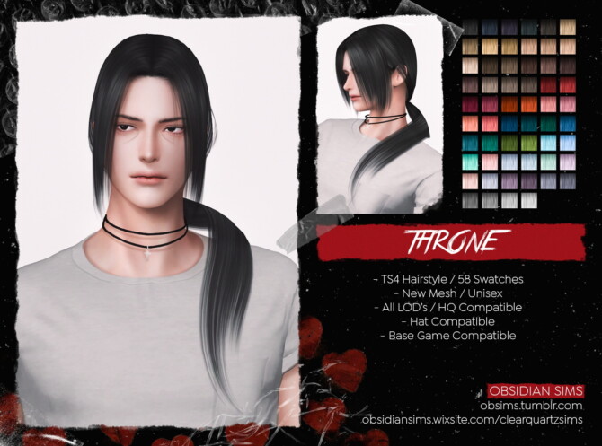Sims 4 THRONE HAIRSTYLE at Obsidian Sims