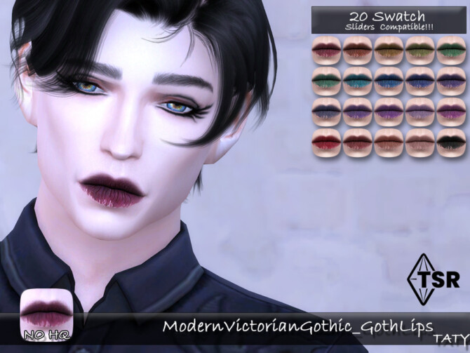 Sims 4 Modern Victorian Gothic   Goth Lips by tatygagg at TSR