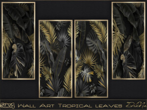 WALL ART TROPICAL LEAVES at DiaNa Sims 4