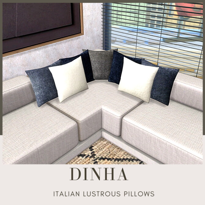 Sims 4 ITALIAN LUSTROUS PILLOWS at Dinha Gamer