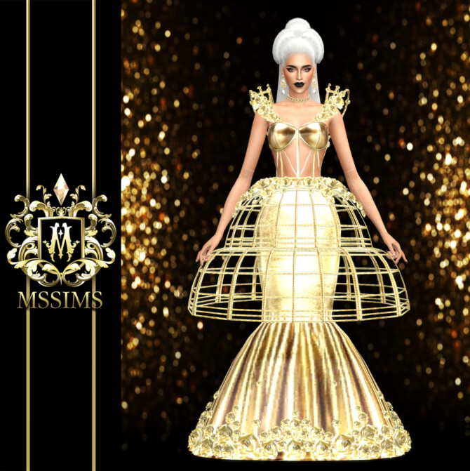Sims 4 METAUX ROSES MET GALA SIMS 2021 GOWN at MSSIMS