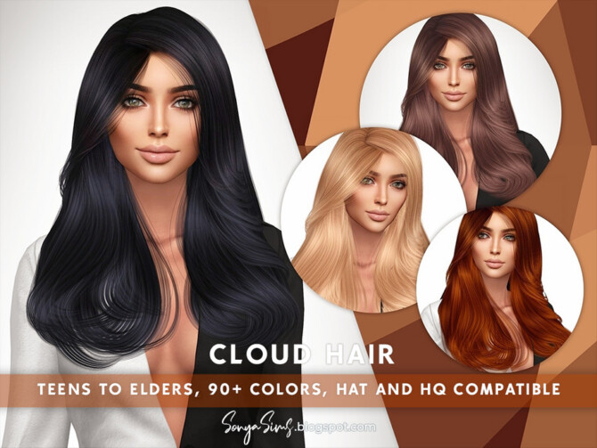 Sims 4 Cloud Hair  by SonyaSimsCC at TSR