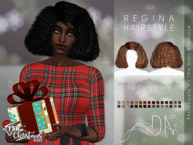 Sims 4 TSR Christmas 2021   Regina Hairstyle by DarkNighTt at TSR