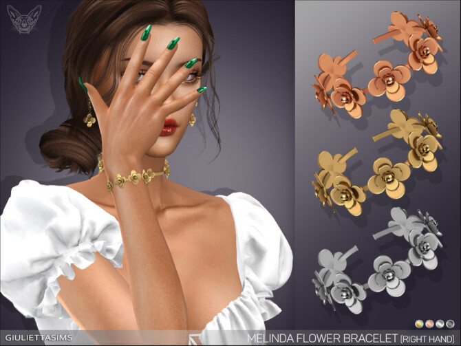 Sims 4 Melinda Flower Bracelet (right hand) by feyona at TSR