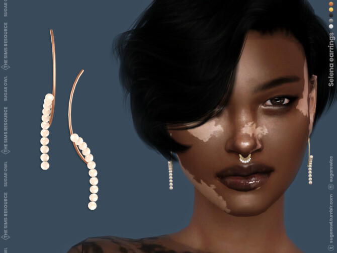 Sims 4 Selena earrings by sugar owl at TSR