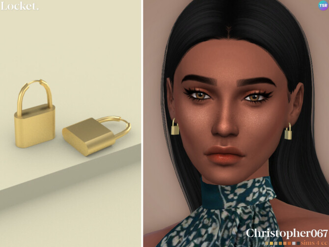 Sims 4 Locket Earrings by christopher067 at TSR