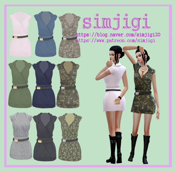 Sims 4 Belt dress at Simjigi