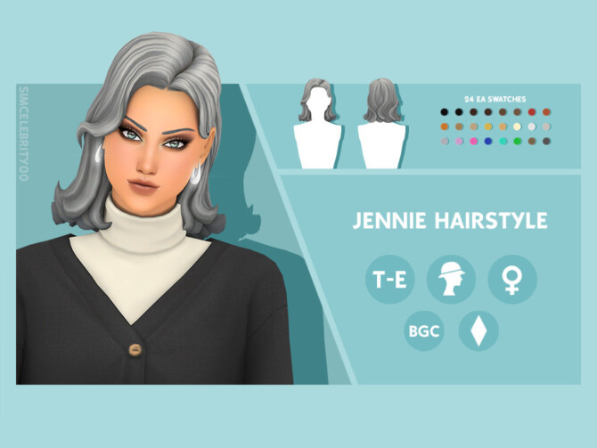 Sims 4 Jennie Hairstyle by simcelebrity00 at TSR