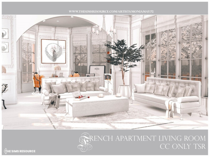 Sims 4 French Apartment Living Room by Moniamay72 at TSR