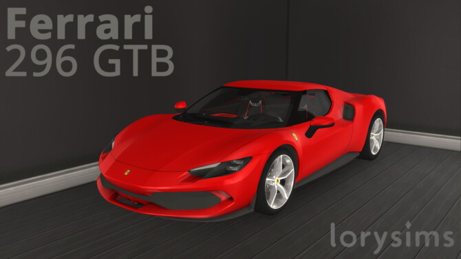 Sims 4 2022 Ferrari 296 GTB at LorySims