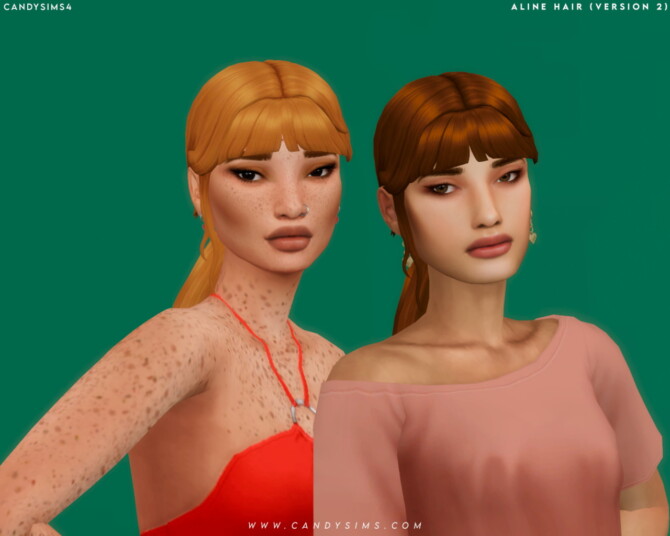 Sims 4 ALINE HAIR (VERSION 2) at Candy Sims 4