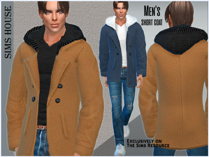 Sims 4 Mens short coat by Sims House at TSR