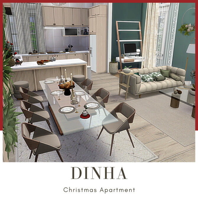 Sims 4 Christmas Apartment at Dinha Gamer