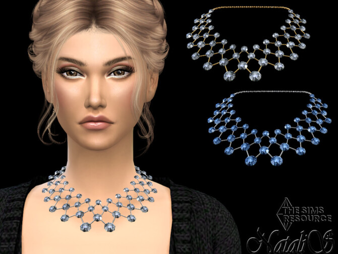 Sims 4 Crystal mesh necklace by NataliS at TSR