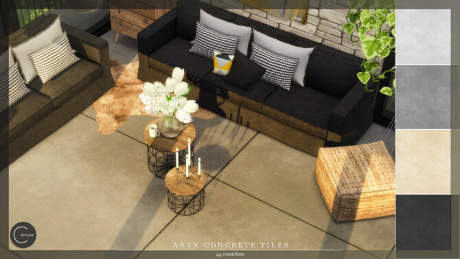 Sims 4 ARYX Concrete Tiles at Cross Design