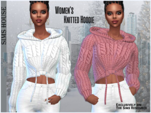 Women’s Knitted Hoodie by Sims House at TSR