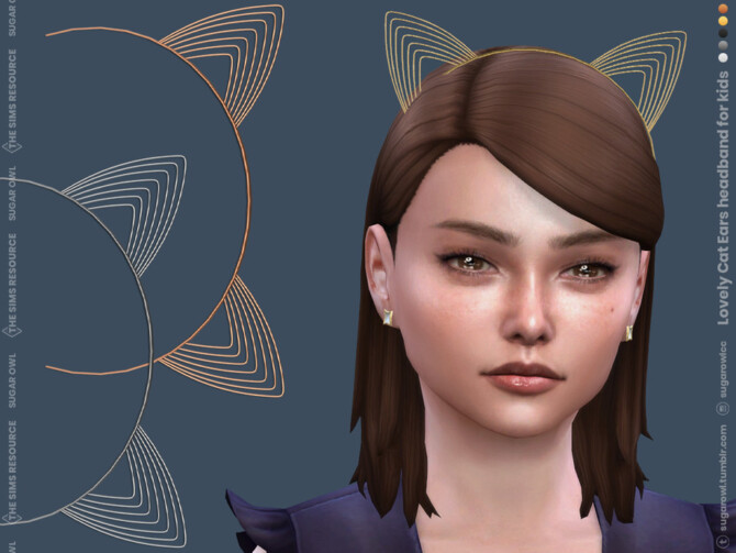 Sims 4 Lovely Cat Ears headband for kids by sugar owl at TSR