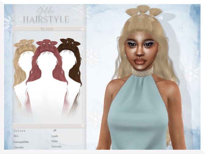 Sims 4 Golden (Hairstyle) by JavaSims at TSR