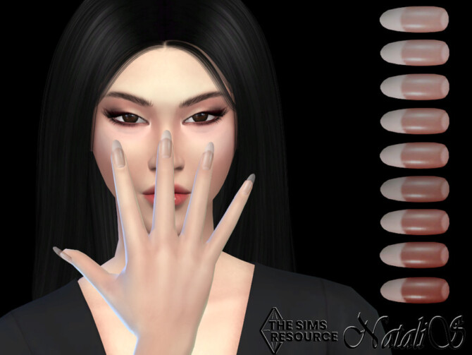 Sims 4 Translucent almond nails by NataliS at TSR