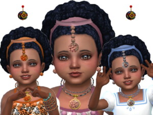Round ethnic earrings Toddlers (New Mesh) at Trudie55
