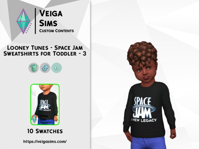 Sims 4 Space Jam Sweatshirts for Toddler   Set 3 by David Mtv at TSR