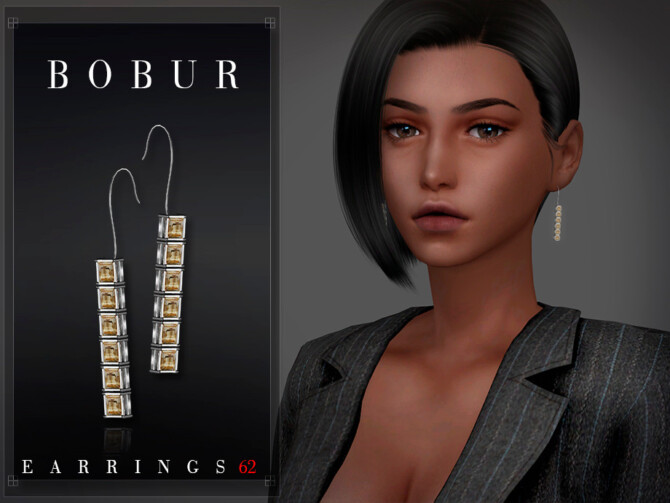 Sims 4 Diamond Earrings by Bobur3 at TSR