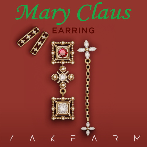 Sims 4 Mary Claus Earrings at Yakfarm