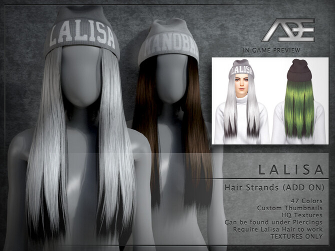 Sims 4 Lalisa Hair Strands  by Ade Darma at TSR
