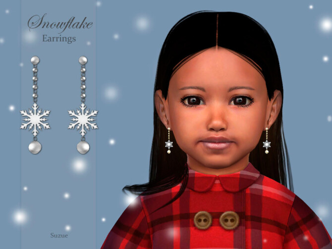 Sims 4 Snowflake Earrings Toddler by Suzue at TSR