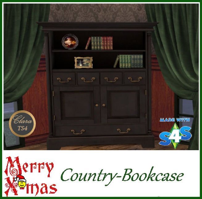 Sims 4 Country Bookcase at All 4 Sims