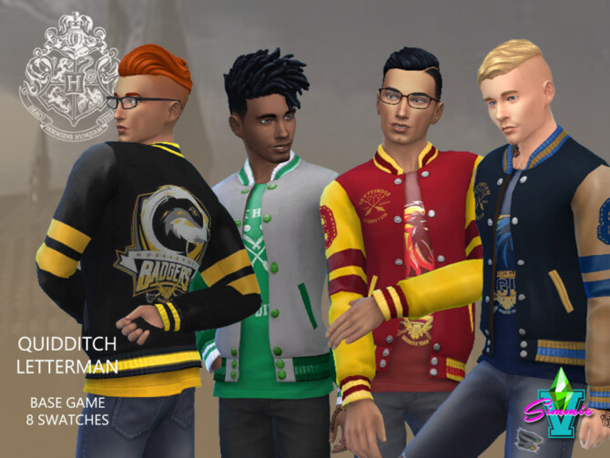 Sims 4 Hogwarts Quidditch Letterman by SimmieV at TSR
