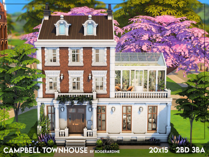 Sims 4 Campbell Townhouse by xogerardine at TSR