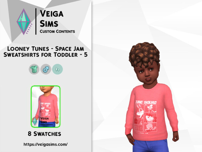 Sims 4 Space Jam Sweatshirts for Toddler   Set 5 by David Mtv at TSR