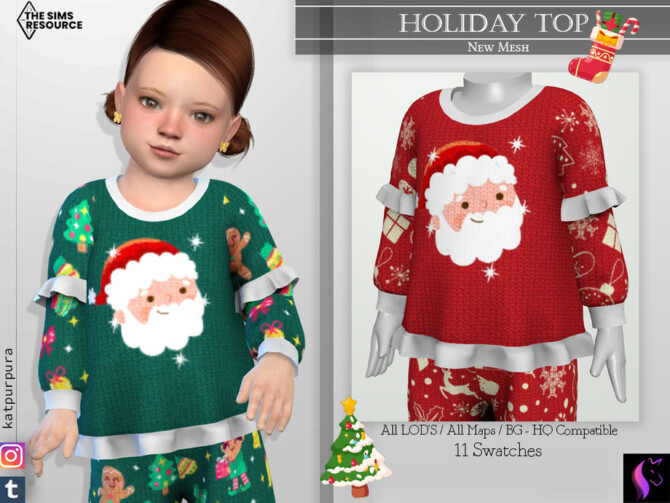 Sims 4 Holiday Top by KaTPurpura at TSR