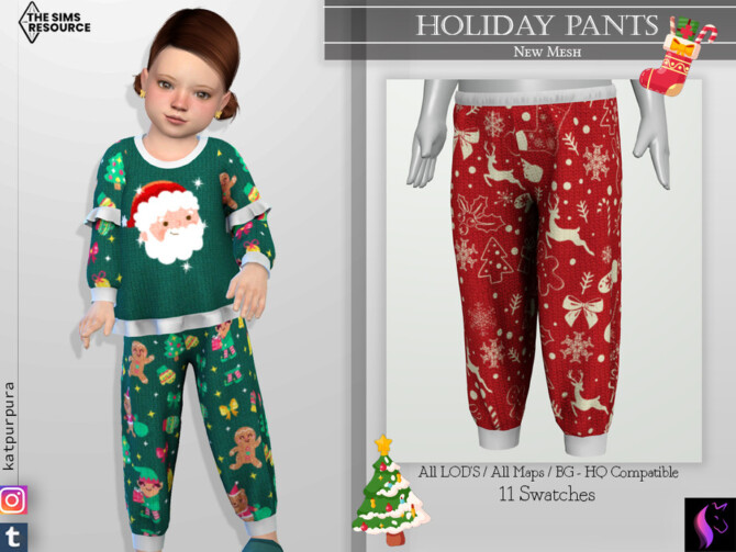 Sims 4 Holiday Pants by KaTPurpura at TSR