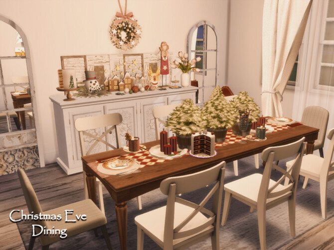 Sims 4 Christmas Eve Dining by GenkaiHaretsu at TSR
