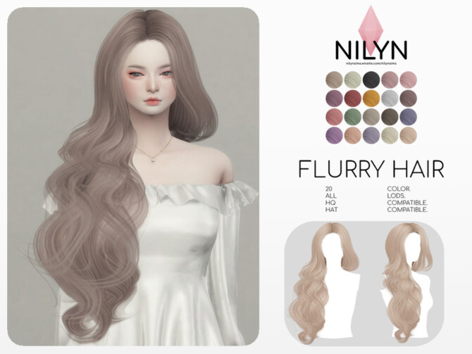 Sims 4 FLURRY HAIR by Nilyn at TSR