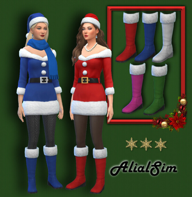 Sims 4 Christmas Boots at Alial Sim