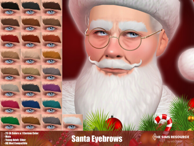 Sims 4 Santa Eyebrows by MSQSIMS at TSR