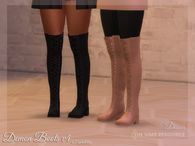 Sims 4 Boots v4 (Flats With Laces) by Dissia at TSR