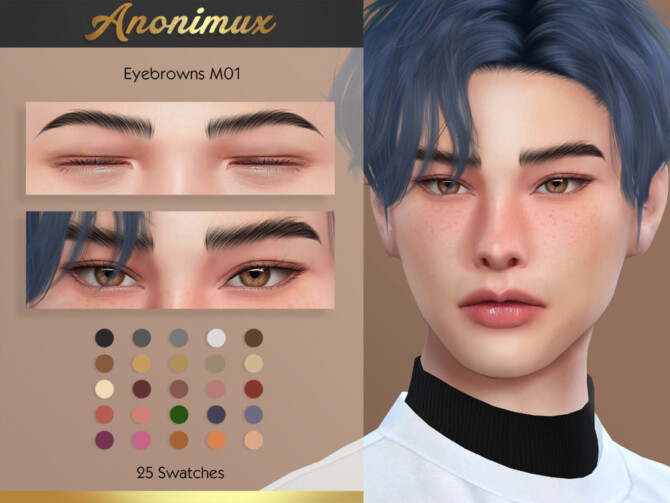 Sims 4 Eyebrows M01 by Anonimux Simmer at TSR