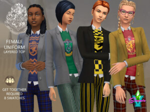 Hogwarts Female Layered Top by SimmieV at TSR