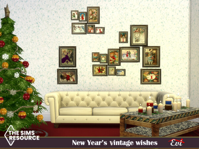Sims 4 New years vintage wishes by evi at TSR